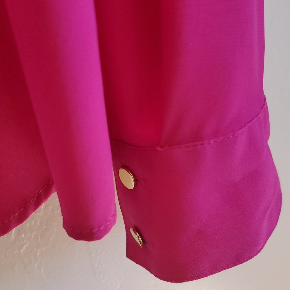 Calvin Klein Fuchsia Blouse with Tie Neck - Picture 8 of 10